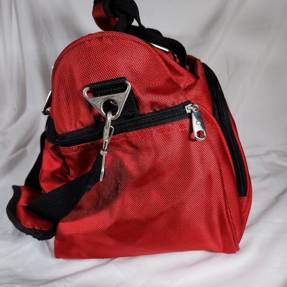 Delsey Carry-On Weekender Travel Duffle Bag w/ Strap Red/Black/Blue 2 available. - Picture 6 of 13
